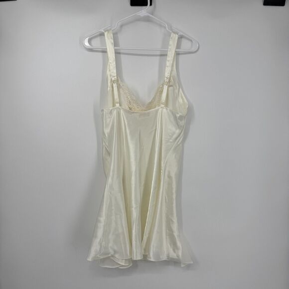 Vtg Victoria's Secret Slip Dress Chemise Sz L Ivory Lingerie 90s Coquette Bridal - Picture 5 of 12